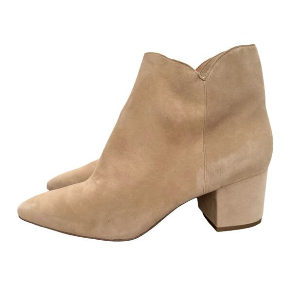 COLE HAAN NEW CAMEL SUEDE BOOTIES BOOTS MINIMAL CLASSIC 10B LUXURY VERSATILE - Picture 5 of 11